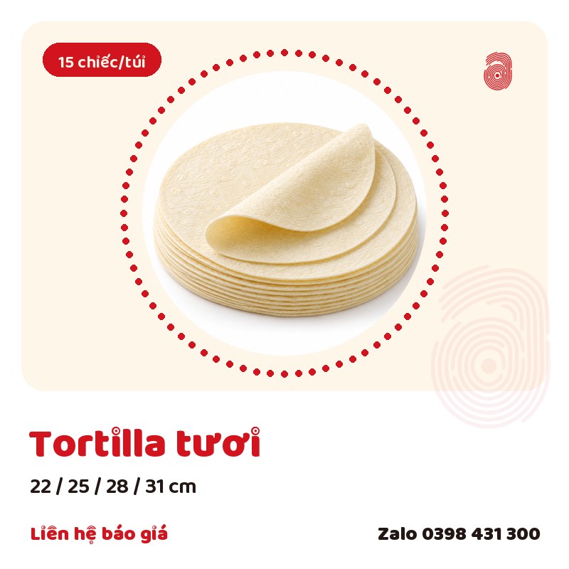 Vỏ tortilla tươi